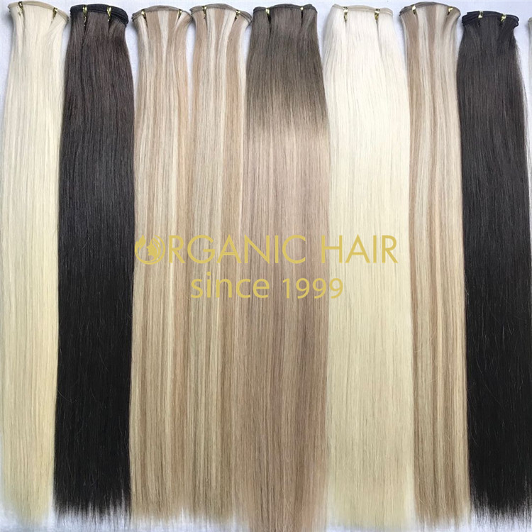 Hot shipping and human cuticle hand tied wefts X268